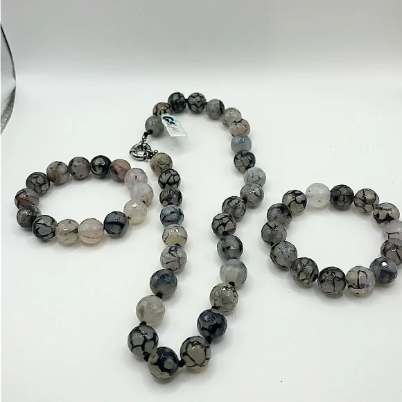 Dragon Vein Agate NWT Set of 3 - Picture 4 of 7